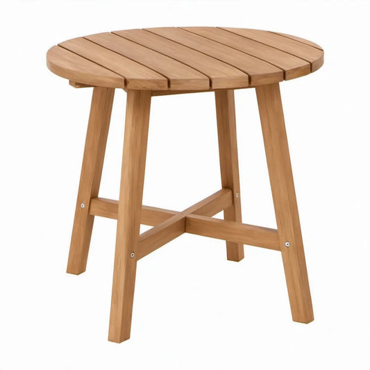 Ronde tafel van massief acaciahout, naturelbruin, Ø 70 x 75 cm
