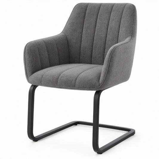 Eetkamerstoel met armleuningen 60 x 65 x 88 cm – Grijs/Zwart